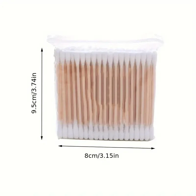 100-5000pcs Double Headed Wooden Stick Odorless Cotton Swab, Used for Makeup Removal and Ear Cleaning Cotton Swab Stick