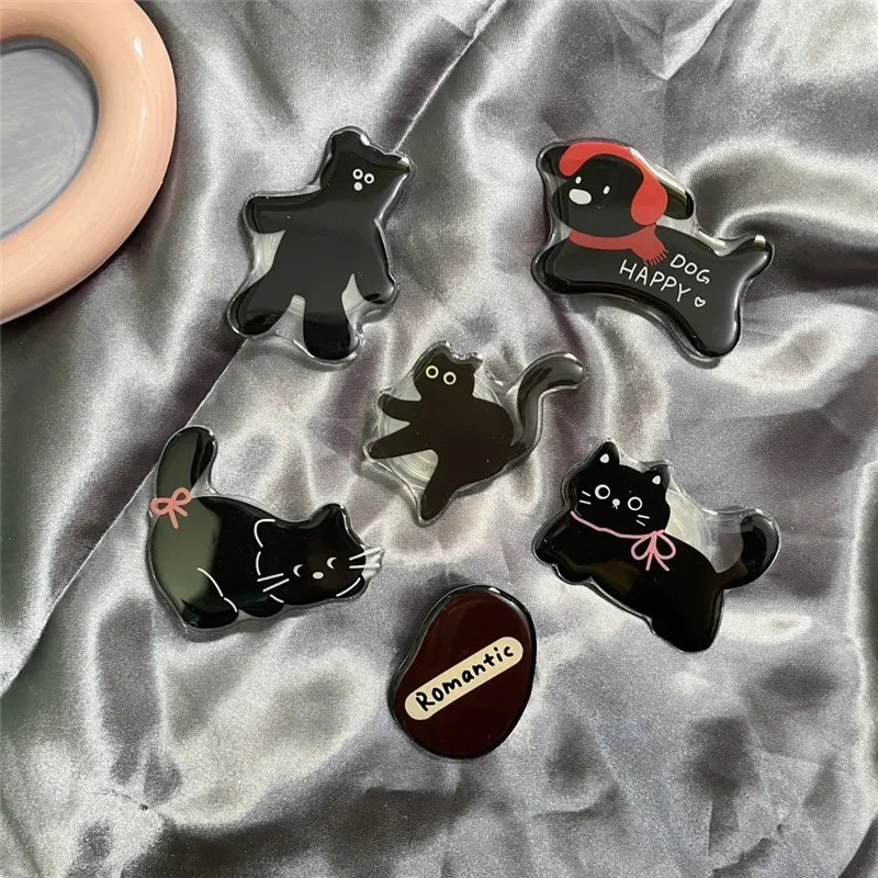 

Корейский черный кот, держатель для мобильного телефона на палец, подставка для мобильных телефонов, складной держатель Tok, кронштейн для Iphone, Xiaomi, Samsung