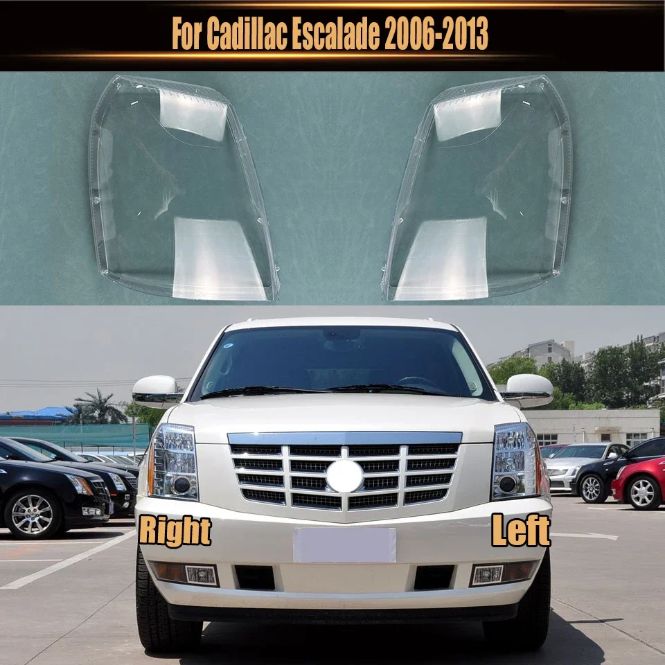 

For Cadillac Escalade 2006-2013 Transparent Headlight Cover Lampshade Shell Headlamp Housing Durable Lens Plexiglass