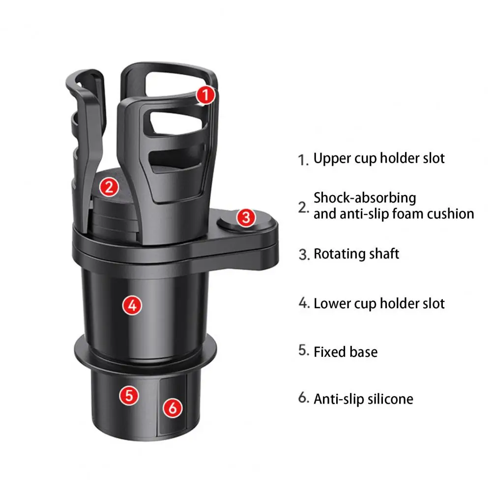 Convenient Drink Cup Holder  Multipurpose ABS Mug Holder  Multifunctional 2-in-1 Car Cup Holder Bottle Storage Rack