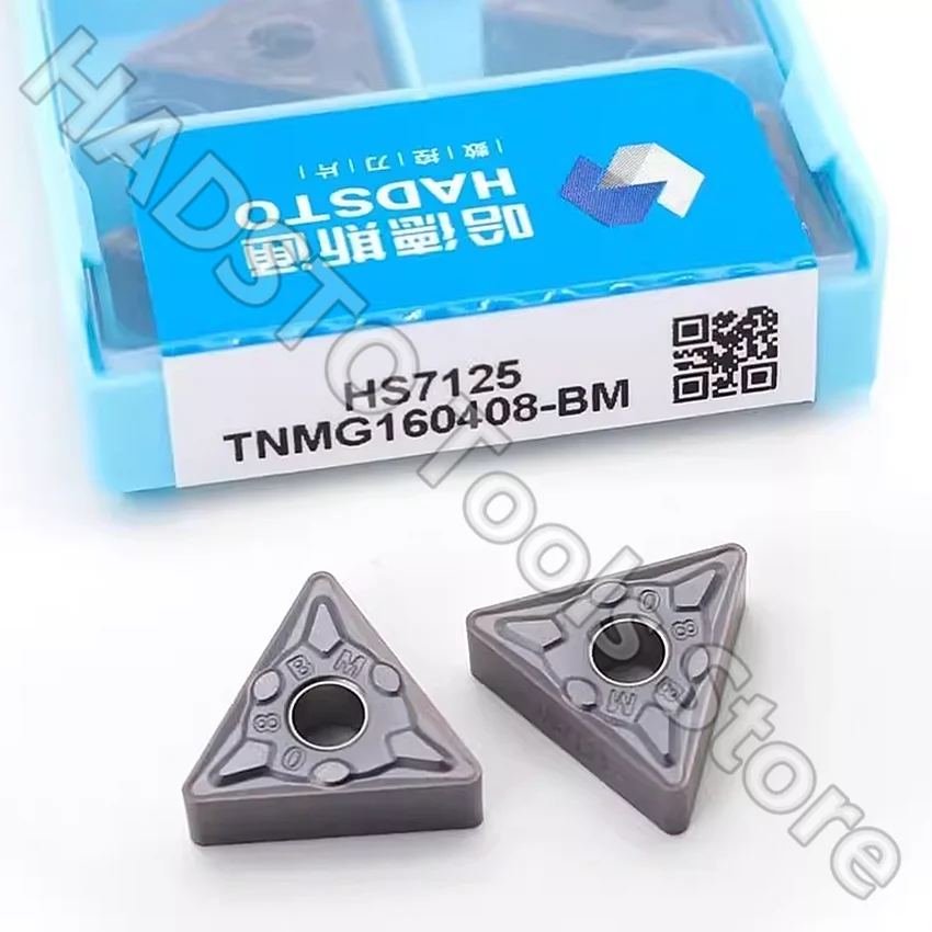 TNMG160408-BM-insertos de carburo HS7125 TNMG160408 TNMG332 HADSTO CNC, insertos de torneado para acero, acero inoxidable, hierro fundido, P M K