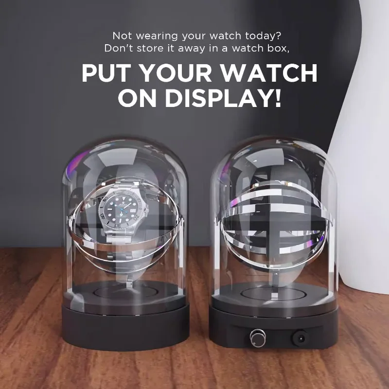 Automatic Watch Winder Box Glass Zero Magnetism Boxes for Watch Case Silent Display Showroom Storage Box Organizer Safe Deposit