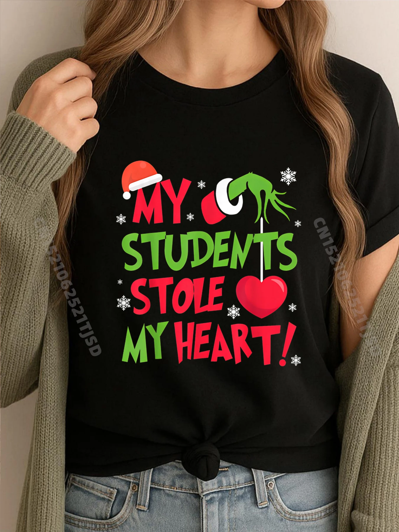 

Футболки с рисунком Tis The Season Christmas My Students Stole My Heart, женская хлопковая мужская одежда, иллюстрация 2025 года