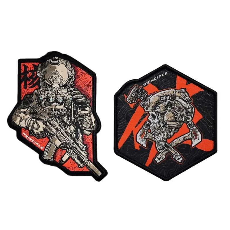 Destroyer Embroidery Patches for Clothing Hook and Loop DIY Armband Tactical Morale Badge on Backpack Jacket Sticker Skull Patch