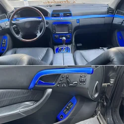 For Mercedes S Class W220 2000-06 Interior Central Control Panel Door Handle Carbon Fiber Stickers Decals Car styling Accessorie