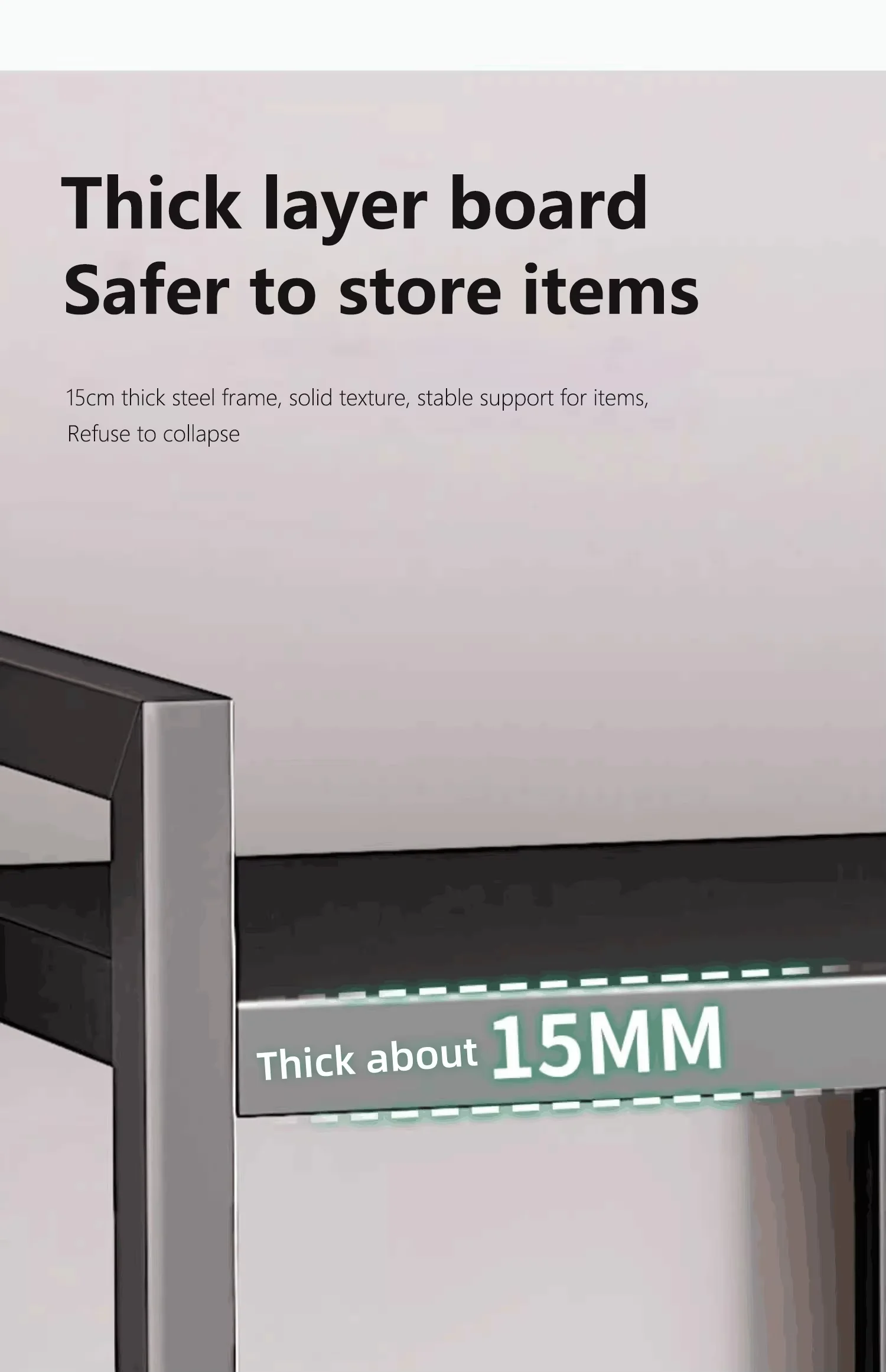 Steel Eco Friendly Modern Kitchen Storage Shelf Powder Coated Finish Black White Accessory Tool Storage Tableware Frying Pan 6