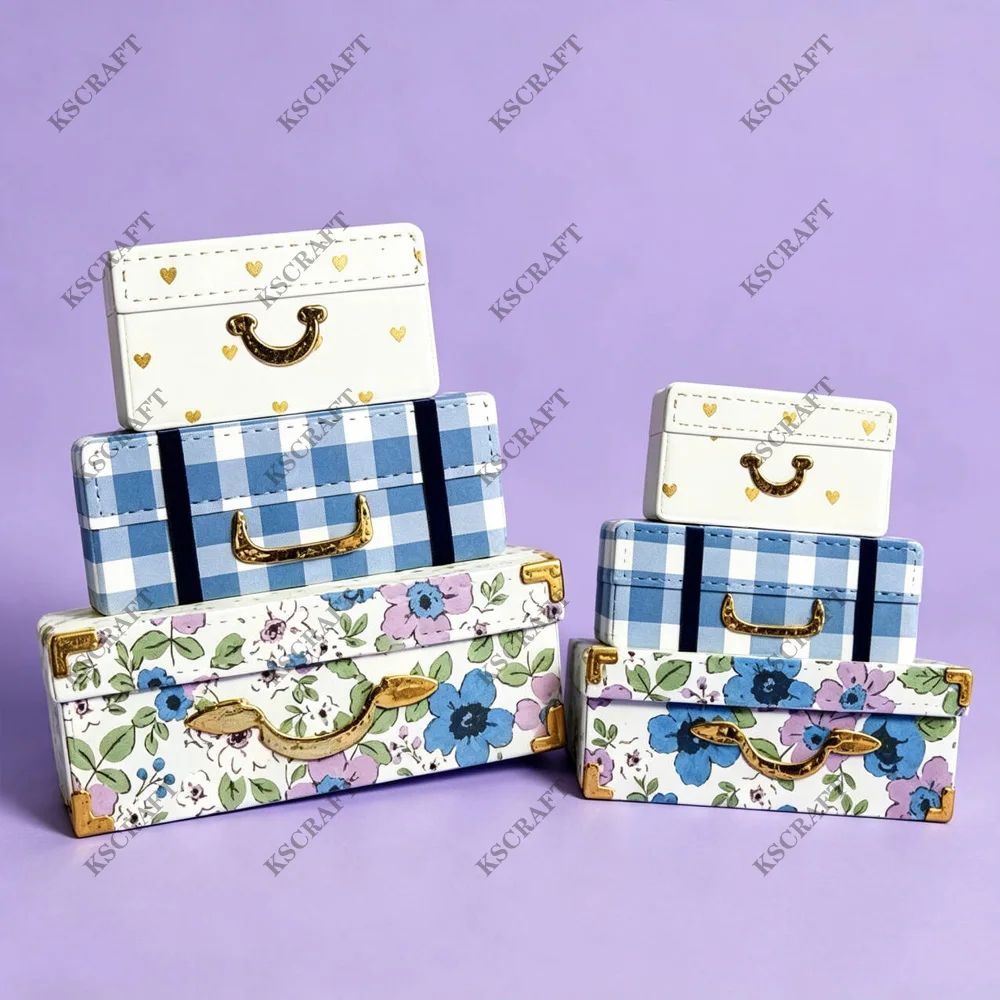 KSCRAFT Stacked Suitcases Cutting Dies Stencils for DIY Scrapbooking Decorative Embossing DIY Paper Cards