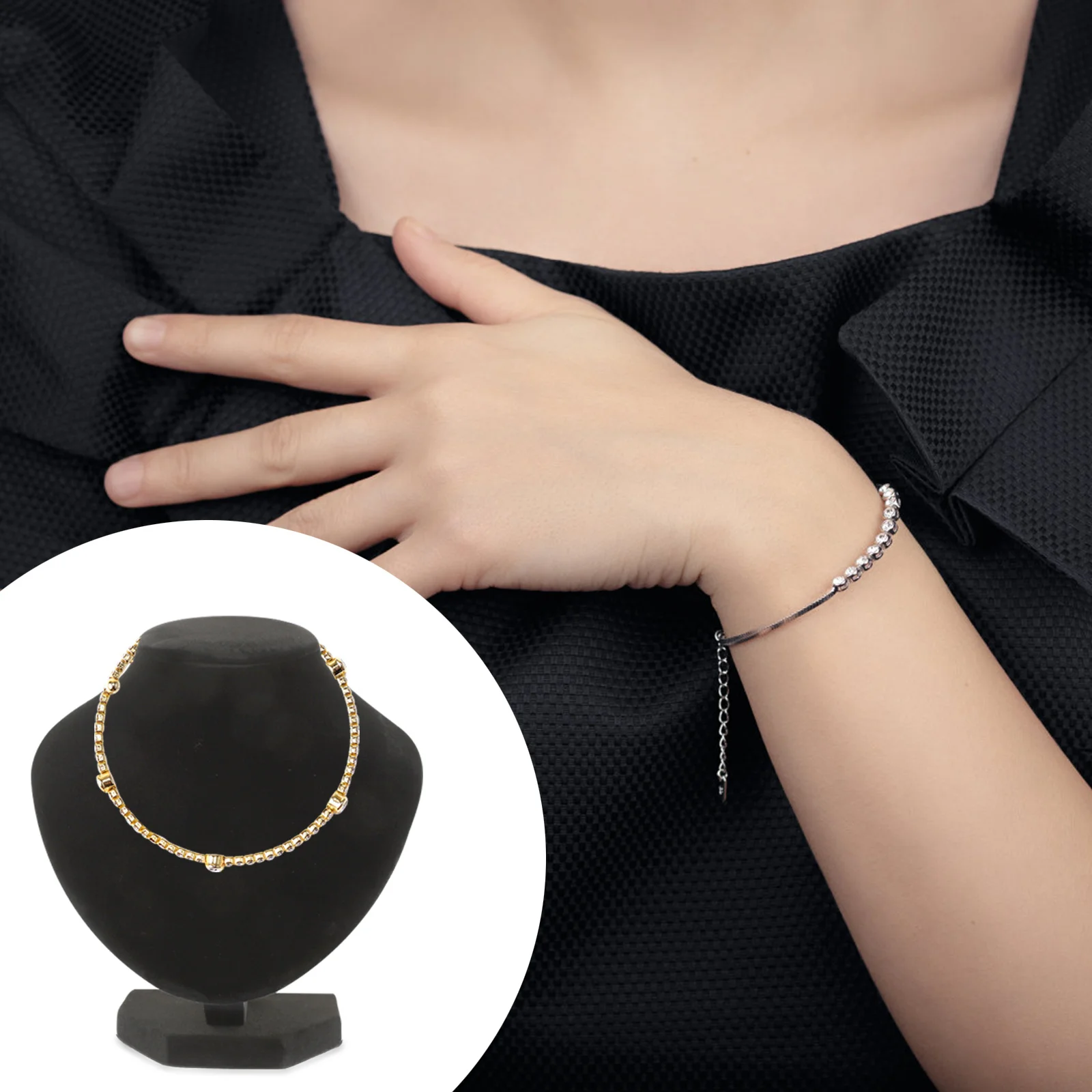 

Necklace Stand Black 3D Jewelry Organizer Display Bust Scratch Resistant Stable Base For Home Retail Storage