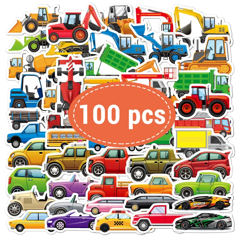 

100 шт. JDM модернизированный гоночный автомобиль граффити наклейки DIY крутой инженерный автомобиль мультфильм автомобиль наклейка чехол для телефона скутер детские игрушки