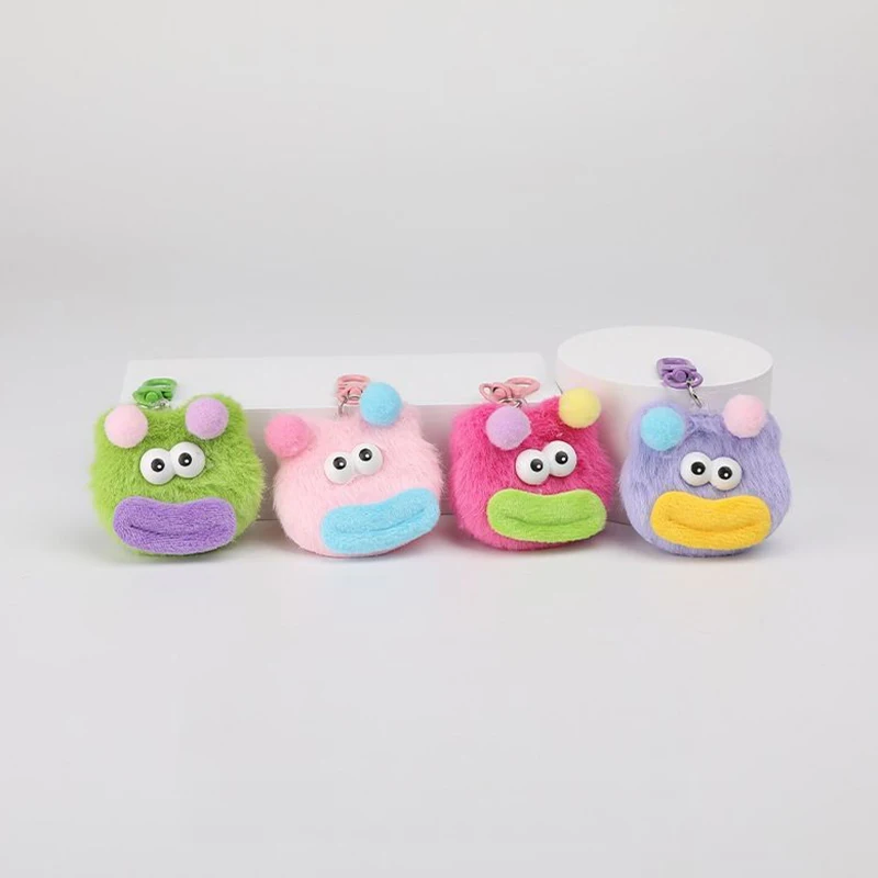 Porte-clés en peluche en forme de bouche de saucisse, mignon, petit, moelleux, doux, jouet, sac à dos, pendentif, cadeau pour enfants