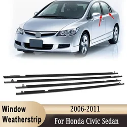 For Honda Civic 2006-2015 Window Weatherstrip Outer Glass Seal Belt Trim Sealing Rubber Strips Window Waterproof Glass Seal