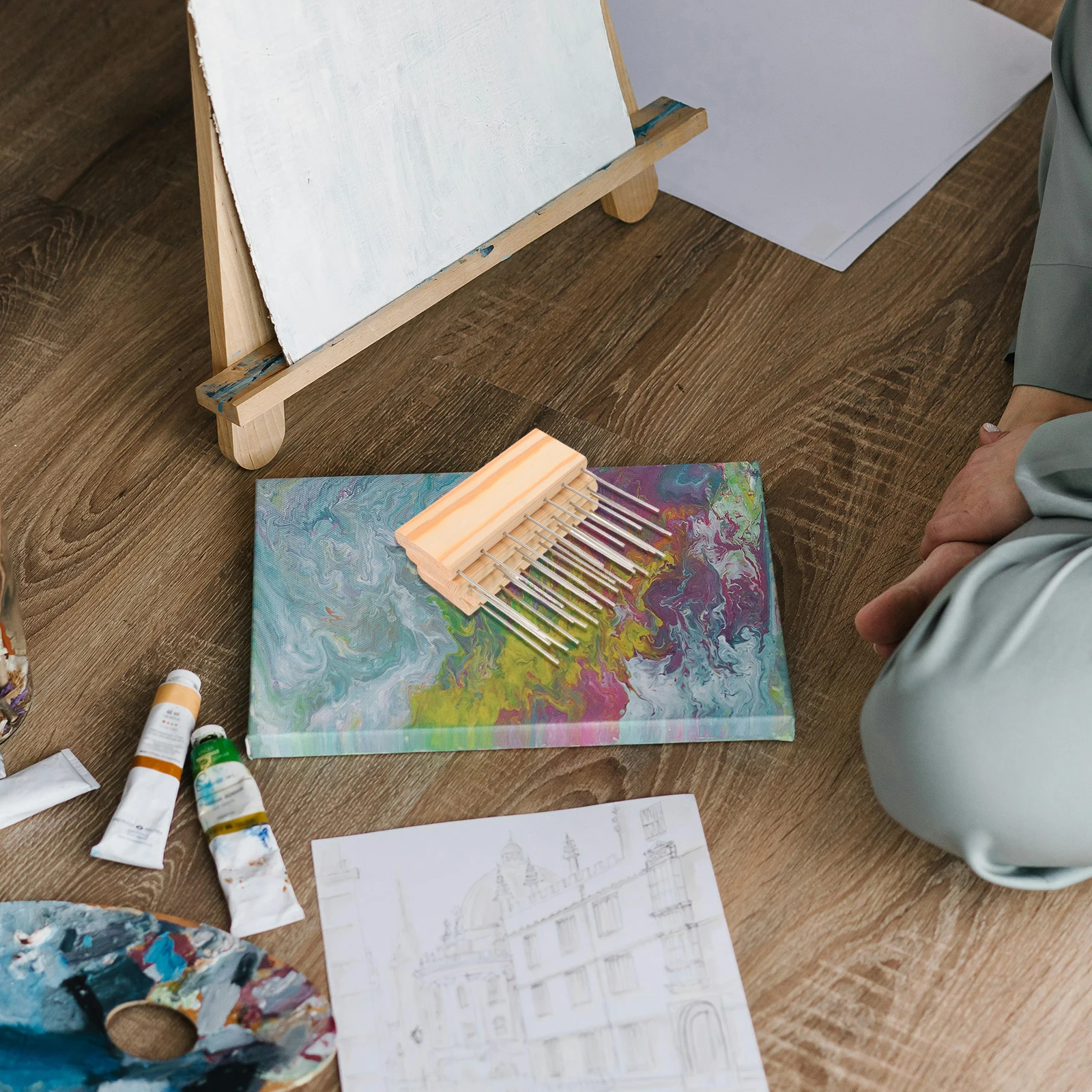 워터 마블링 아트 도구 세트 창의적인 네일 폴리시 전사 DIY 키트 워터 마블 페인팅 용품