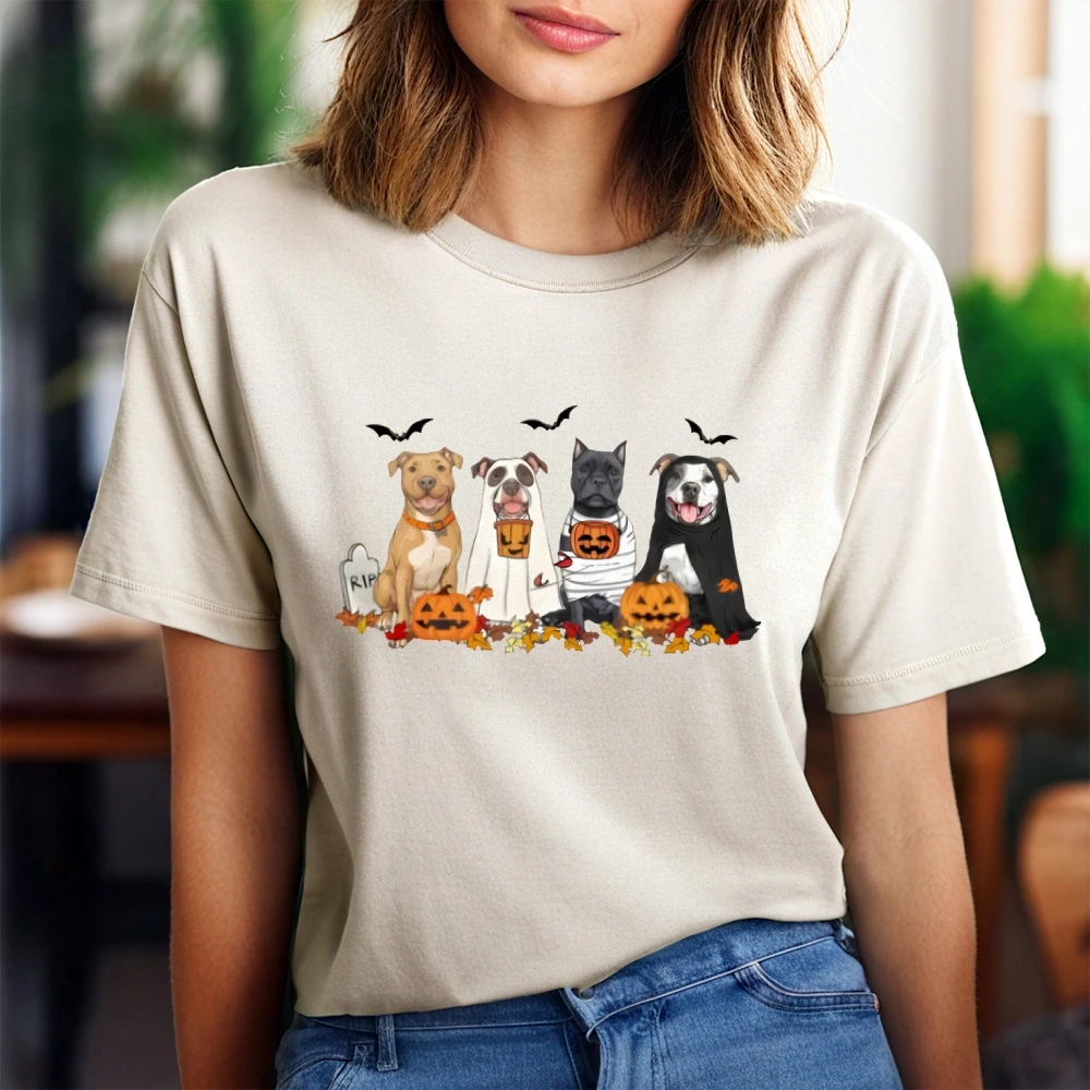 Halloween Honden T-shirt Halloween Thema Top Tee Spookhond Shirt Spookachtige Seizoen Ademende Kleding Leuke Hondenkleding Voor Vrouwen Mannen