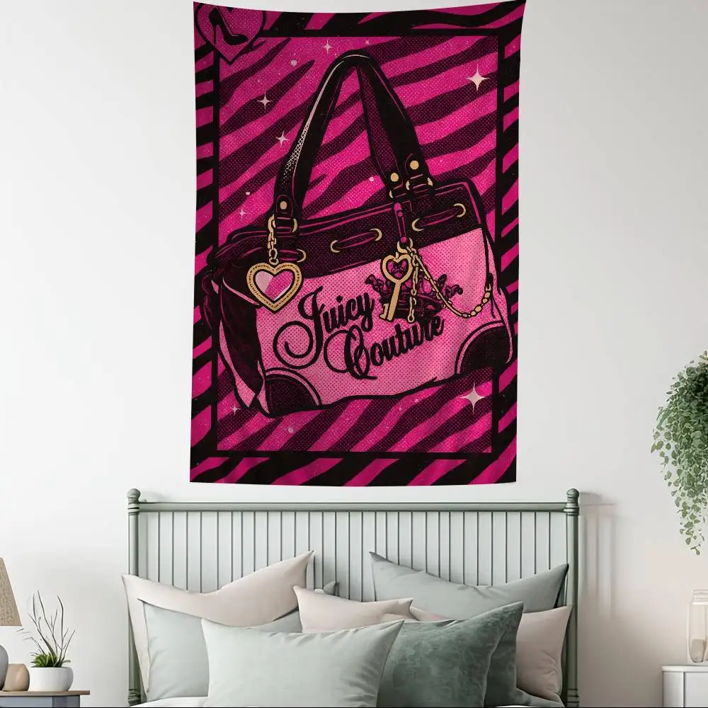 J-Juicy Logo C-CoutureS-S Anime Wandteppich Hippie Blume Wandteppiche Wohnheim Dekor Wandbehang Home Decor