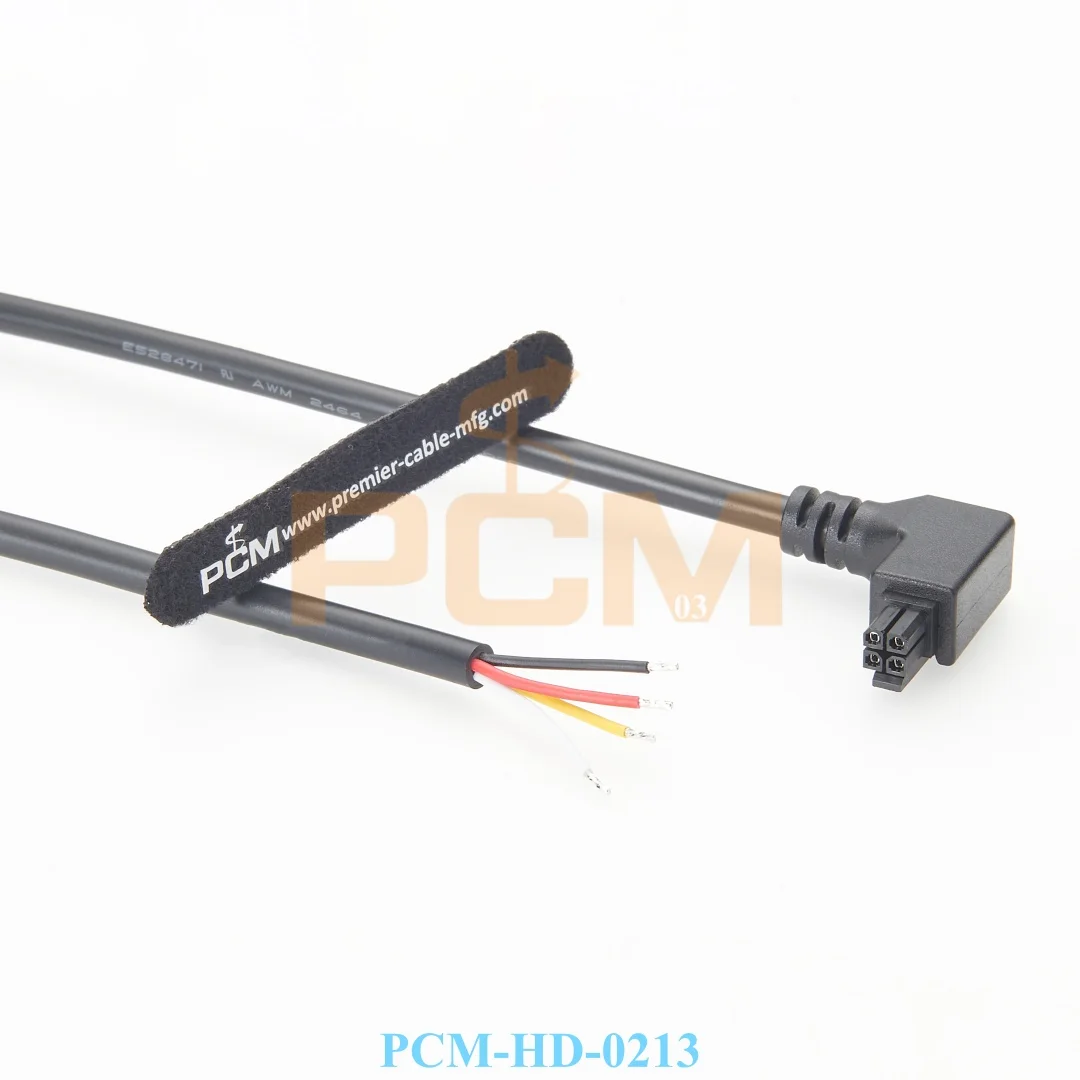 4 Pin Micro-Fit 3.0 Molex Right angle bend female Connector to Pigtail wire Open End dual row Power Signal 1.5m Cable Assembly