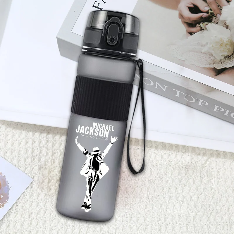 Bouteille d'eau givrée vintage Michael Jackson 550 ml, en plastique, avec motif imprimé, créative, portable, pour voyage, cadeau d'anniversaire