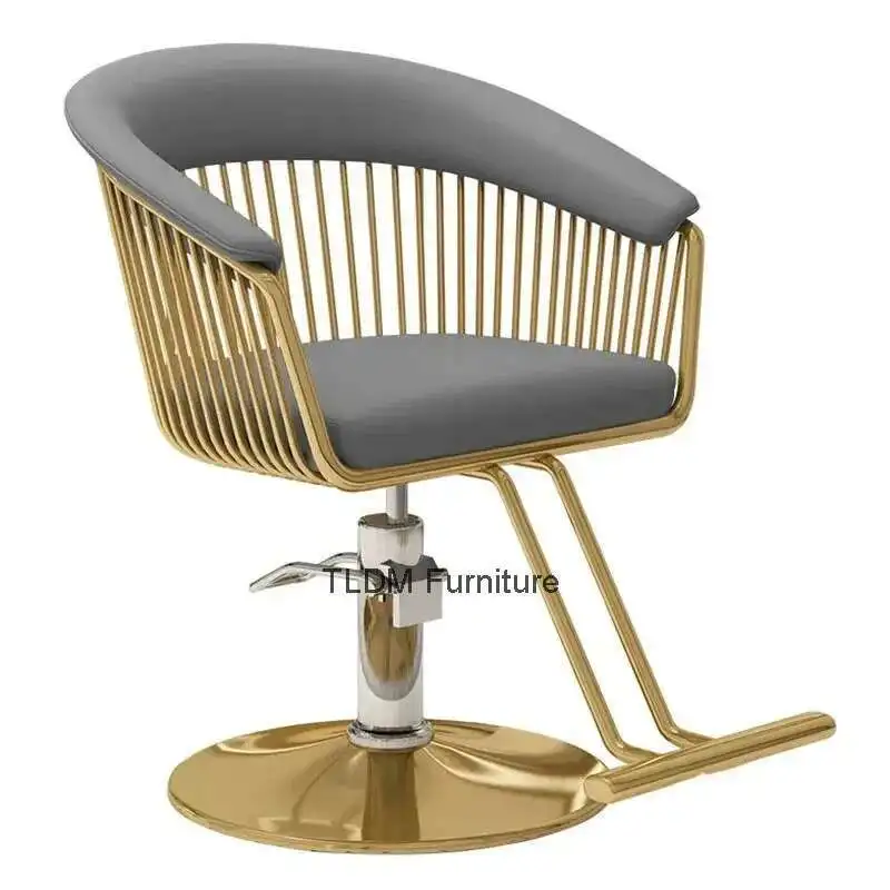 

Design Barbershop Salon Gold Swivel Barber Chairs Luxury Comfort Barber Chair Beauty Hairdressing Commercial Furniture