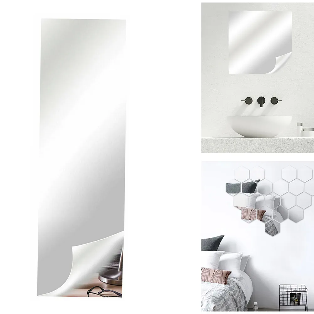 Spiegel Wanda uf kleber selbst klebende Spiegel platten DIY Spleißen nach Hause Hintergrund Wände Tür dekoration Acryl abnehmbar 0,5x2m