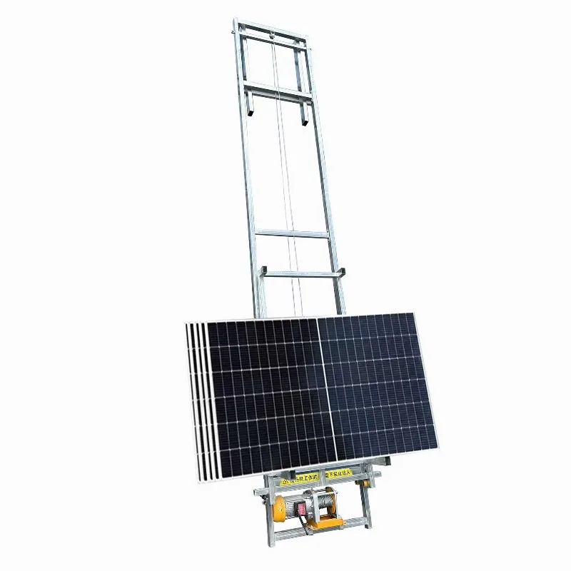 

【Best-selling】New 220V Electric Cargo Lift Steel Solar Panel Ladder With Wire Rope Sling Condition New
