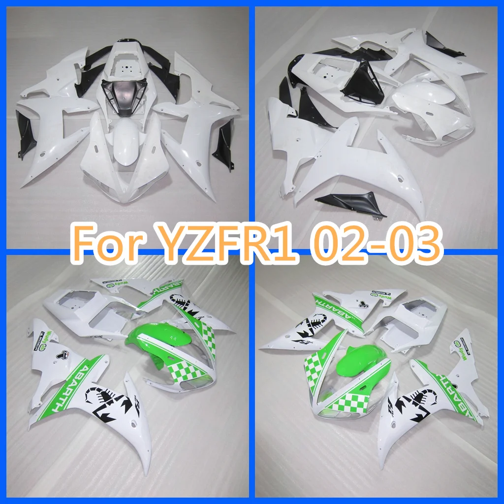 Motorcycle White Fairing Kit Suitable for Yamaha  YZF R1 2002 2003 YZF-R1 YZFR1 02 03 YZF1000  ABS  Bodywork Set