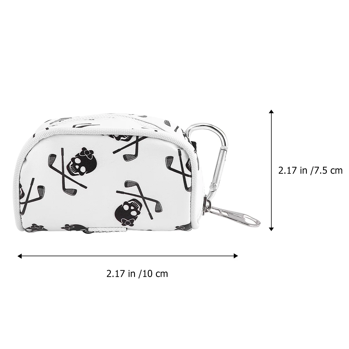 Head Printed Ball Storage Bag Tote BagGolf Ball Holder Pouch Bag Tees Pouch Bag (Black)