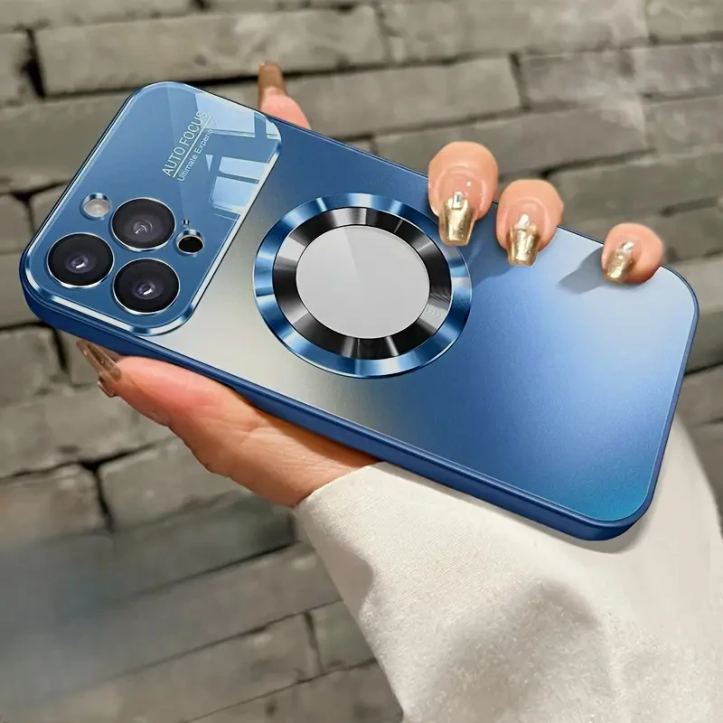Neue Titan-Metallic-Farbe Magnetische Handyhülle für iPhone 18 17 16 15 14 11 13 12 Pro Max Matte Kabellose Lade-Schutzhülle – Detail 9