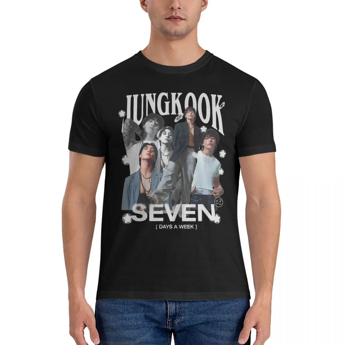 Men T-Shirt Retro Jungkooks T Shirts Hip Hop Summer Tees Aesthetic Casual 100% Cotton Clothing Gift