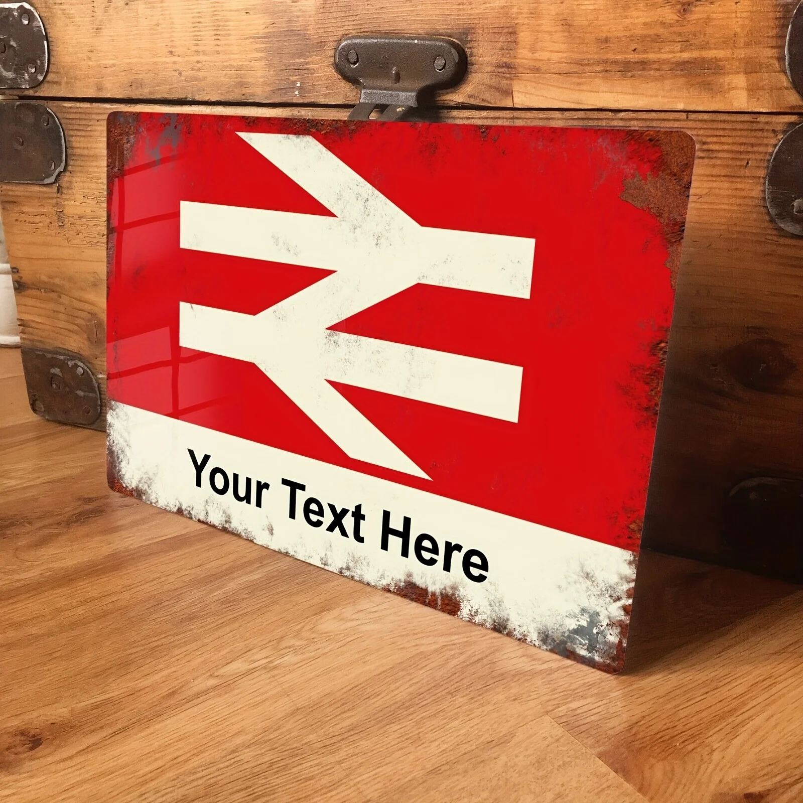 Custom Text Tin Sign, Personalized Retro Metal Plaque, Vintage Rectangular Wall Decor for Home Bar Garage Office