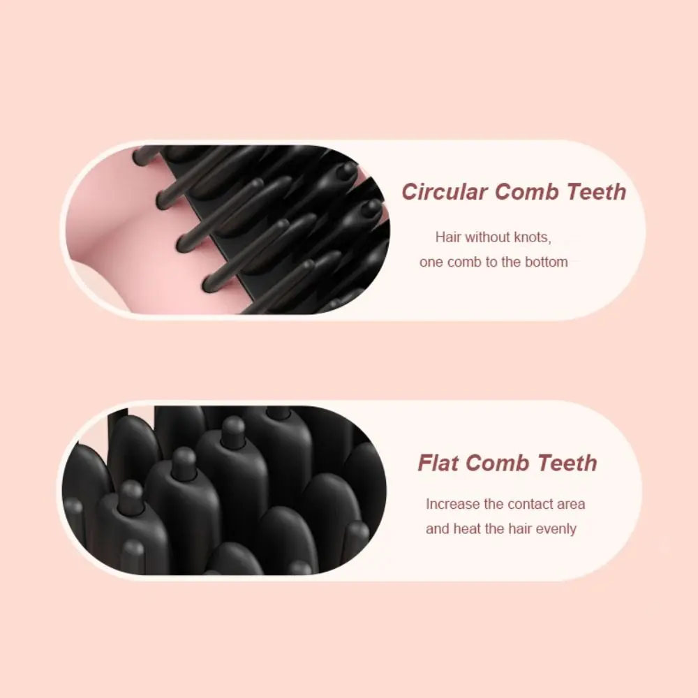 Portable Straight Hair Comb Cute Kawaii Multifunctional Styling Tool Negative Ion Anti-Scalding Electric Hot Comb