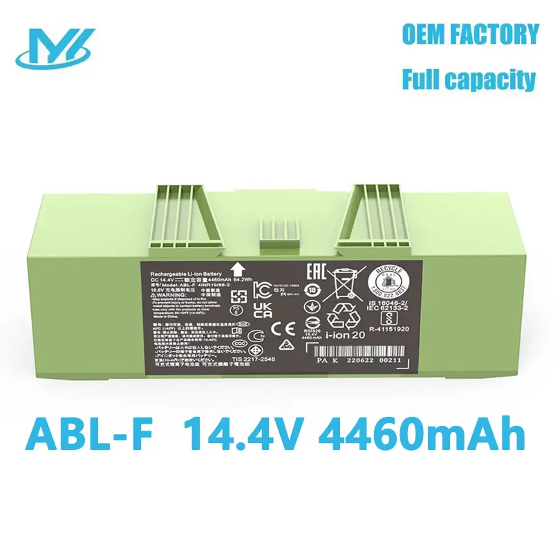 

Аккумулятор ABL-F 14,4 В, 4460 мАч/62,4 Втч для iRobot Roomba e и i Series, i7 i7+ j7 j7+ 7150 7550 e5 e6 e5150 e6198 i3 3150 i3+ 3550