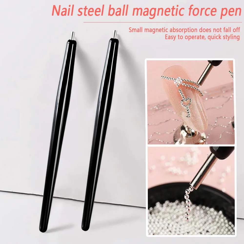1Pcs Nail Art Cat Eye Magnetic Pen Suction Steel Ball Chain Magnet Pen Nail Tools Vortex/Water Pattern/Moon Designs Magnet Stick - Image 5