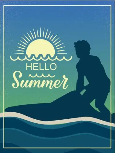 Hello Summer Wall Plaque Vintage Metal Sign sign