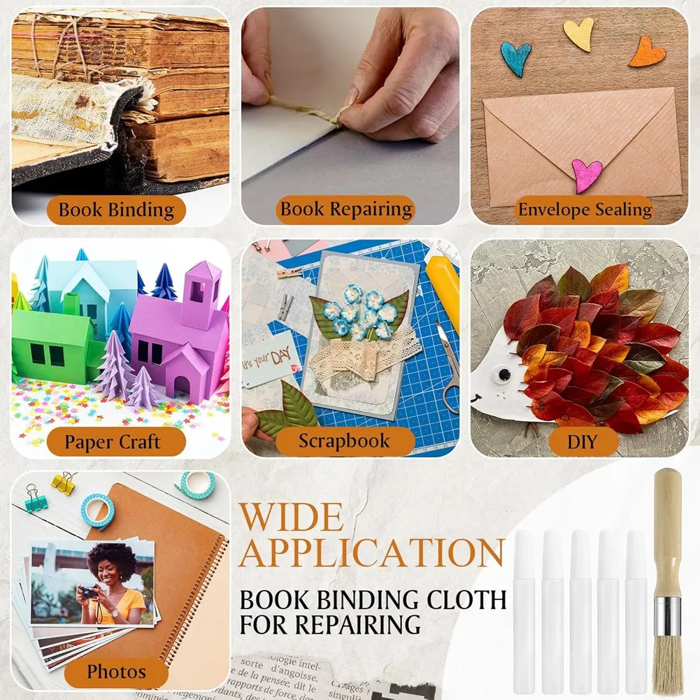 

AT16 6-комп. книжный клей с кисточками, набор клеев для переплета книг для переплета и ремонта конвертов, поделки своими руками