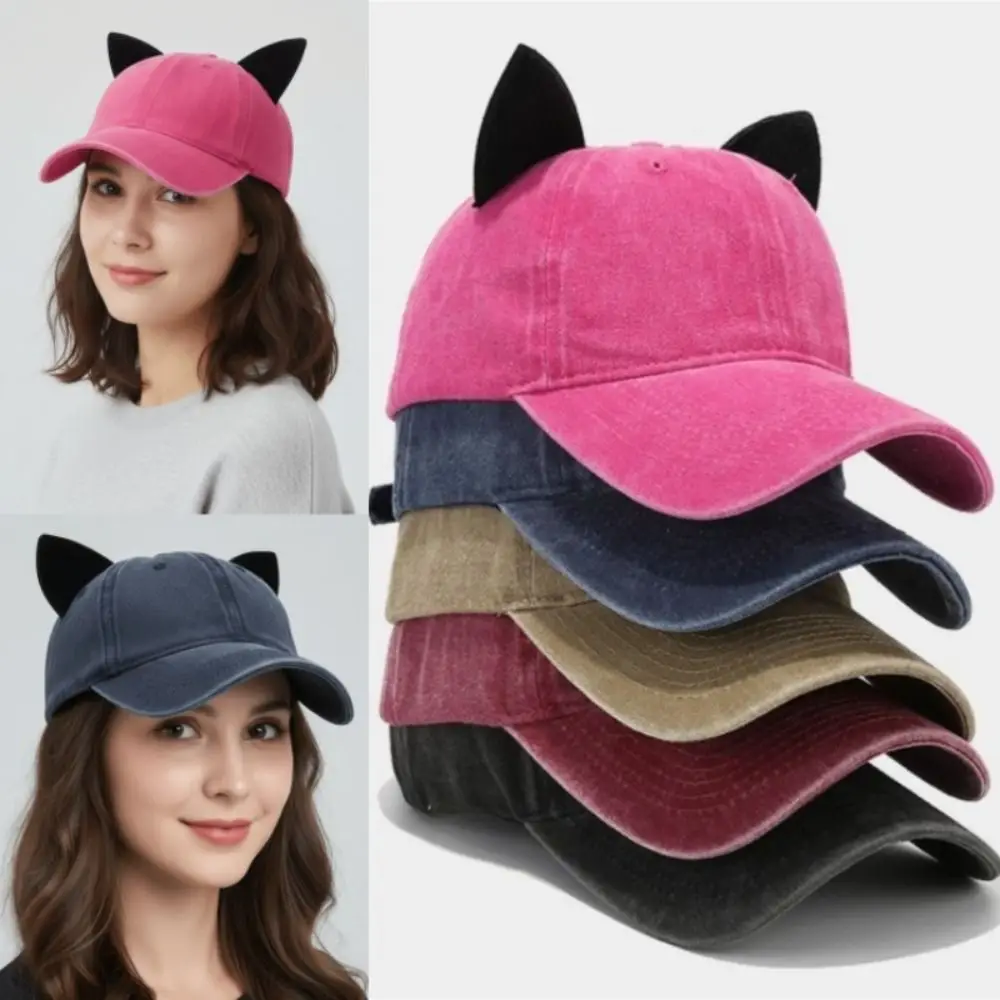 

Fashion Cute Ear Cat Ears Caps Breathable Unisex Visor Cap Peaked Cap Men