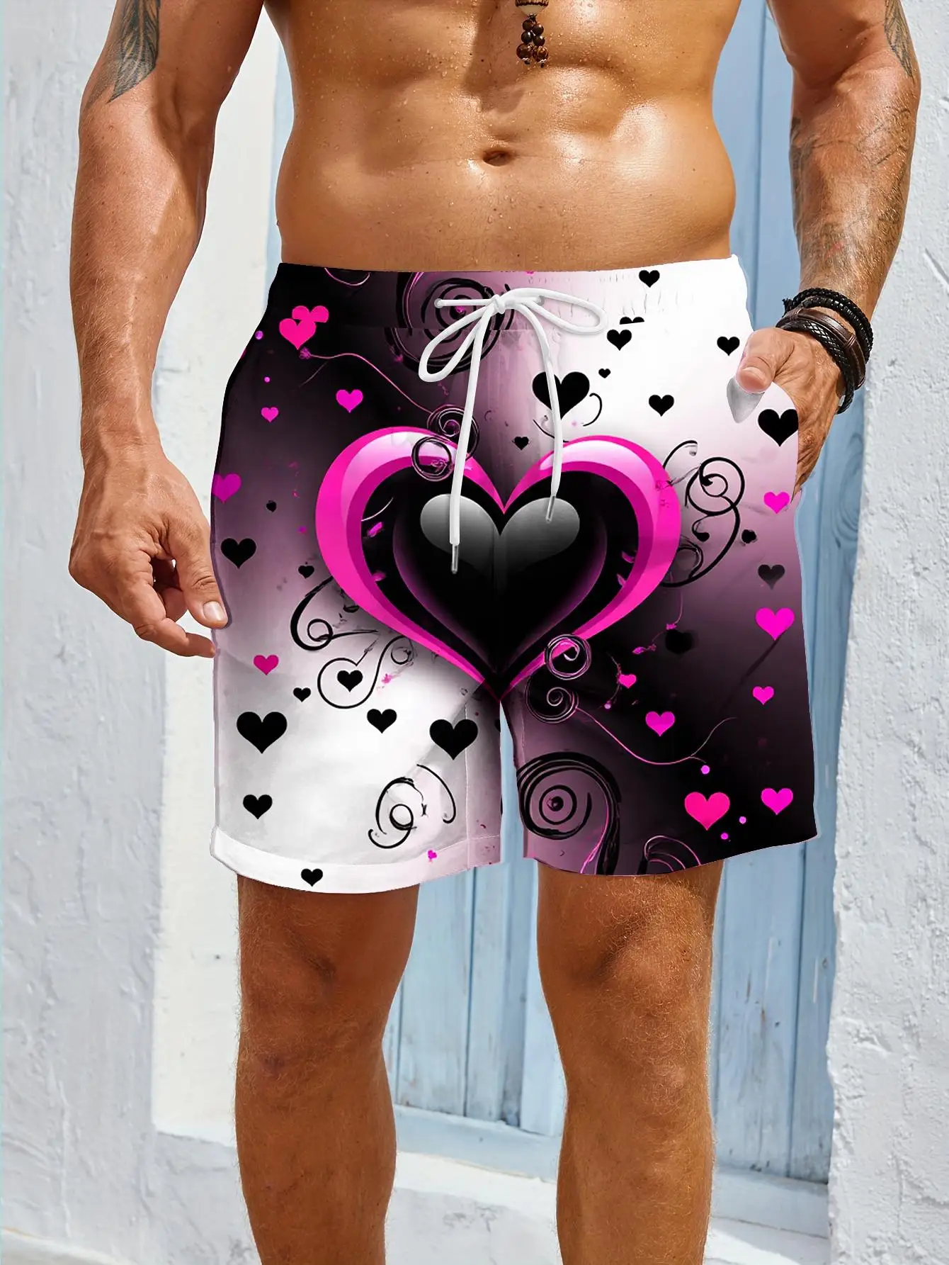 1pcs Men's Short swim trunks2026 Summer 3D Printed Short sleeve Breathable Quick drying running y2k clothes Polyester