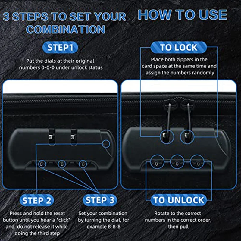 A16R-Document Bag With Lock - Fireproof Moisture Proof 3-Layer 15X11 Inch Important Document Organizer