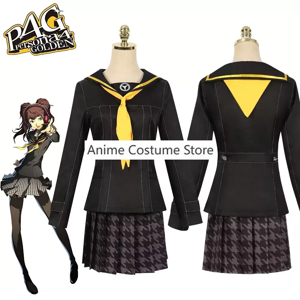 Anime Game Persona 4 P4 Kujikawa Rise Cosplay Costume Wig Japanese JK School Uniform Skirt Girls Sexy Halloween Party Suit