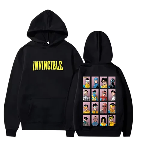 Invincible Variante Sudadera con capucha gráfica hombres mujeres vintage Sudadera de manga larga con estampado Gráficos moda sudadera con capucha de gran tamaño unisex