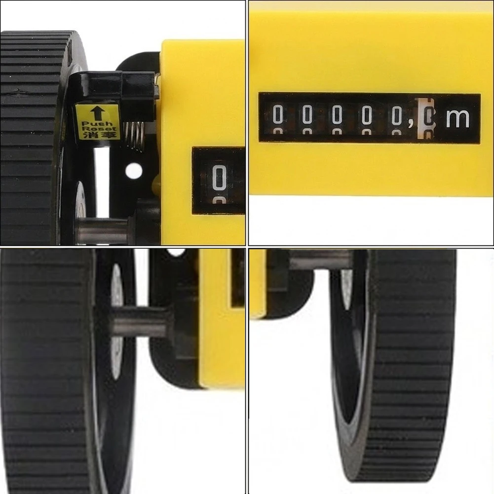 JM316 6 Digit Mechanical Rotary Counter Yellow Roller Type Meter Yardage For Reset Button For Textile Dyeing Leather Industry