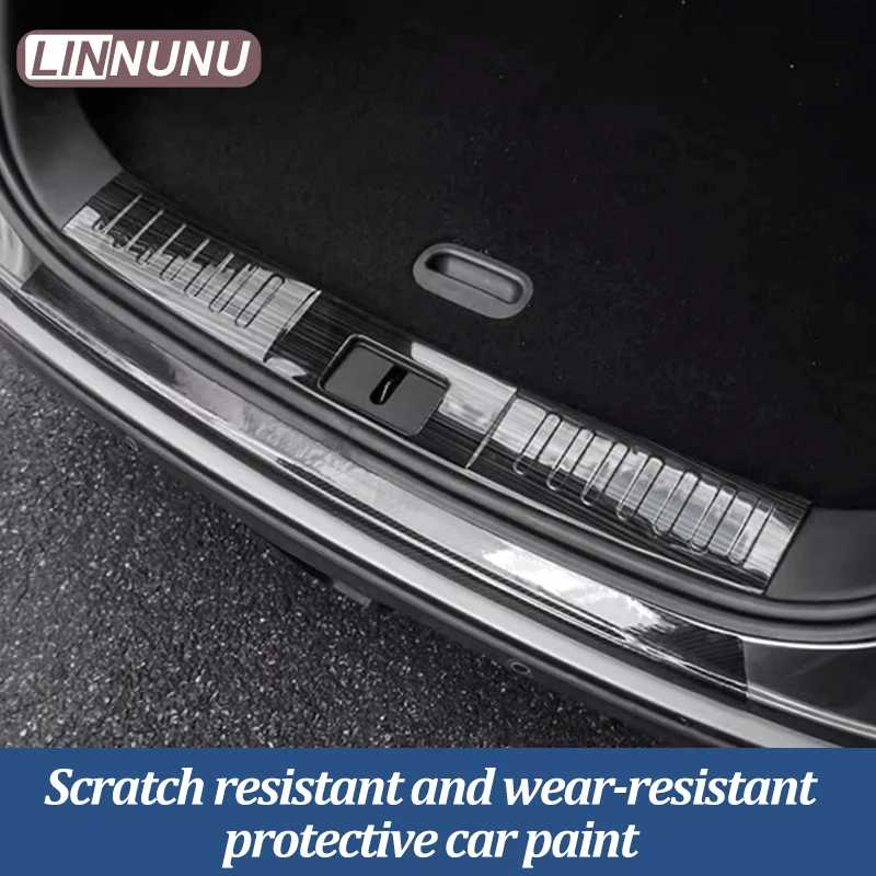 Linnunu Fit for Deepal S07 L07 Sl03 Car Accessories Car Trunk Rear Guard Stainless Steel Rear Guard Protection Strip Rear Guard Bumper Protector Accessories Car Interior Decoration Anti-Scratch Protective Cover