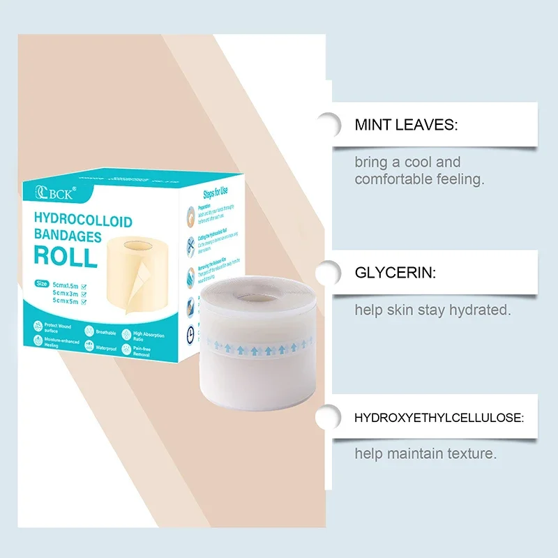 

1 Roll Hydrocolloid Band Aid Dressings For Effective Wound Care Extra Thin Soft Waterproof Self-Adhesive Scar Cover Tape