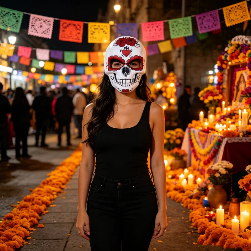 Máscara del Día de los Muertos - Cosplay Props Eva Foam reseña y precio