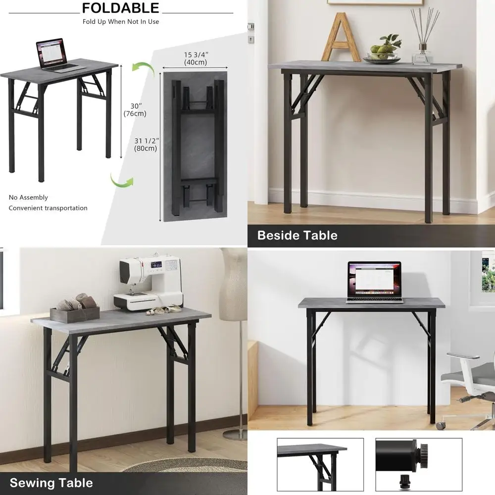 

Компактный складной письменный стол, сверхпрочный стол для ноутбука 31,5 для небольших помещений/домашнего офиса/спальни (80 x 40 см)