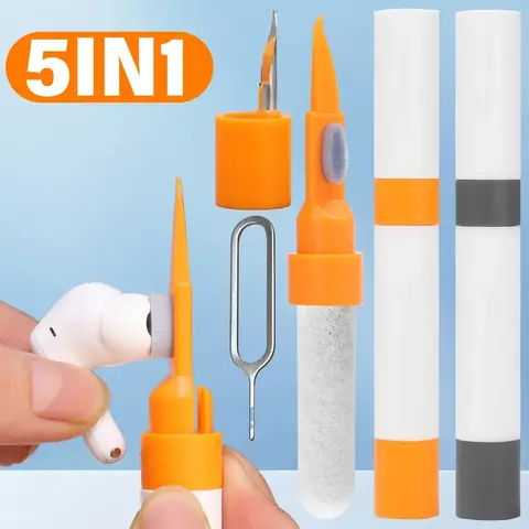 5IN1 클리너 키트 세트 블루투스 이어폰 클리닝 펜 (프로 케이스용) 먼지 제거 브러쉬 헤드셋 클리너 이어버드 청소 도구