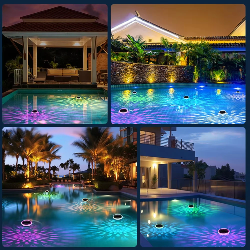 2026 Solar Floating Lights Pond Home Garden Outdoor Courtyard Ambient Light RGB Remote Control Solar Pool Light For Pool Parties