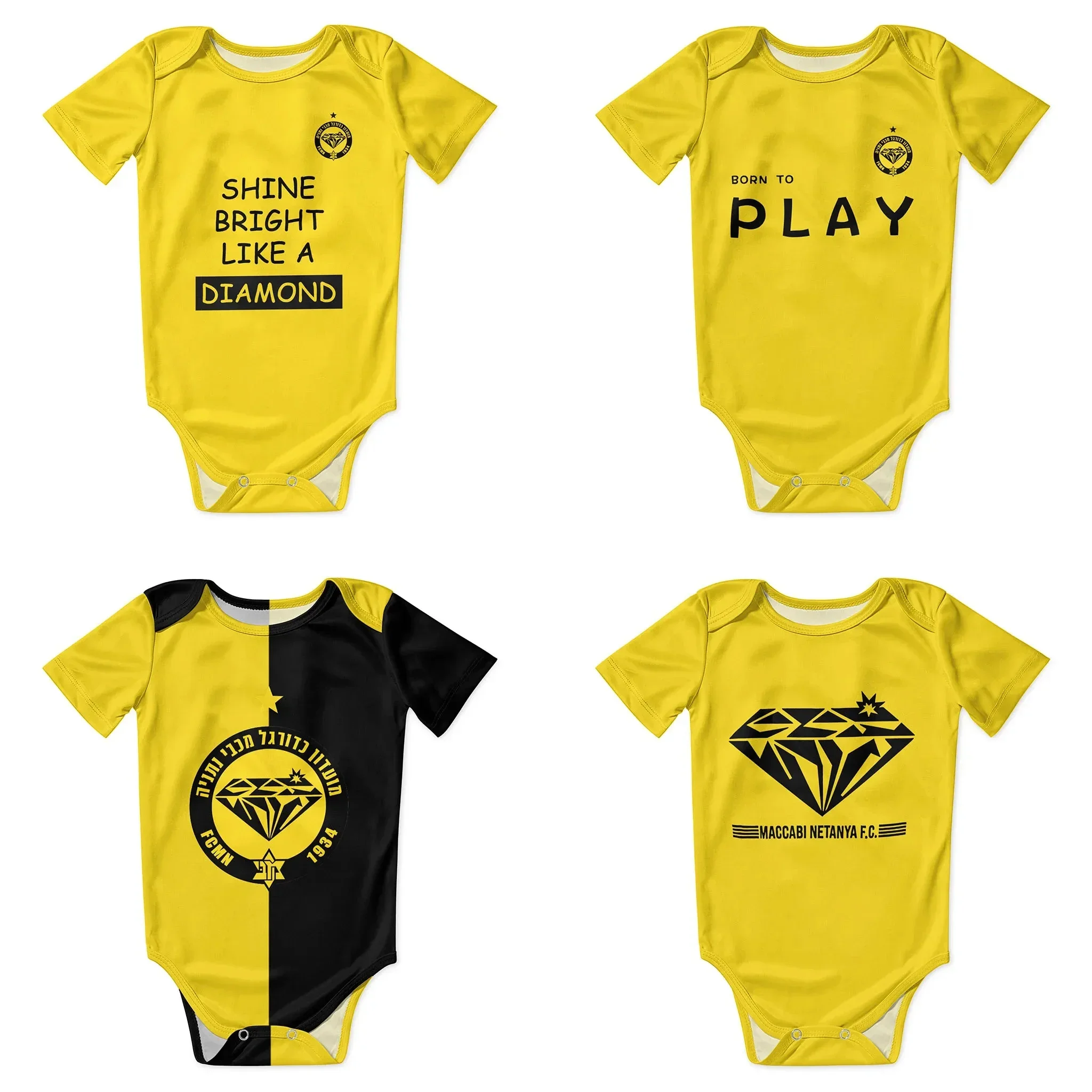 

Maccabi Netanya Baby Bodysuit Unisex Shirt Newborn Onesie Boy Girl Undershirt Outfit Baby Romper