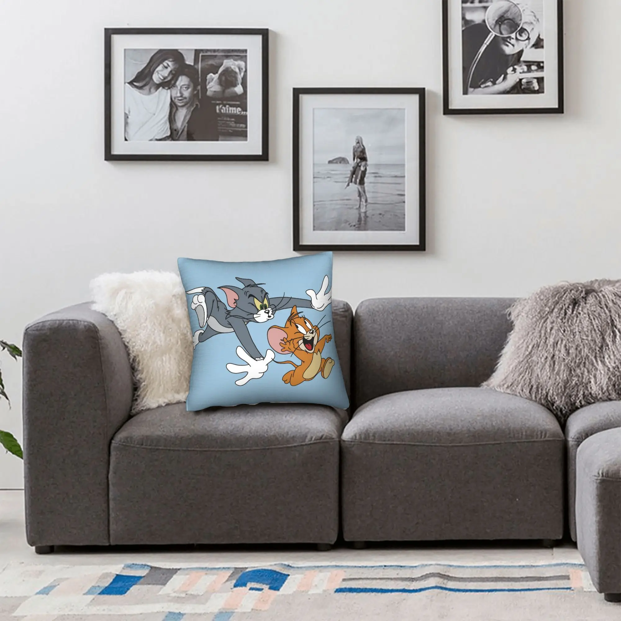 Pillow Case Good Friends Jerrys and Toms Soft  Pillow Cover For Living Room Bed Chair Funny Pillowcases view 6
