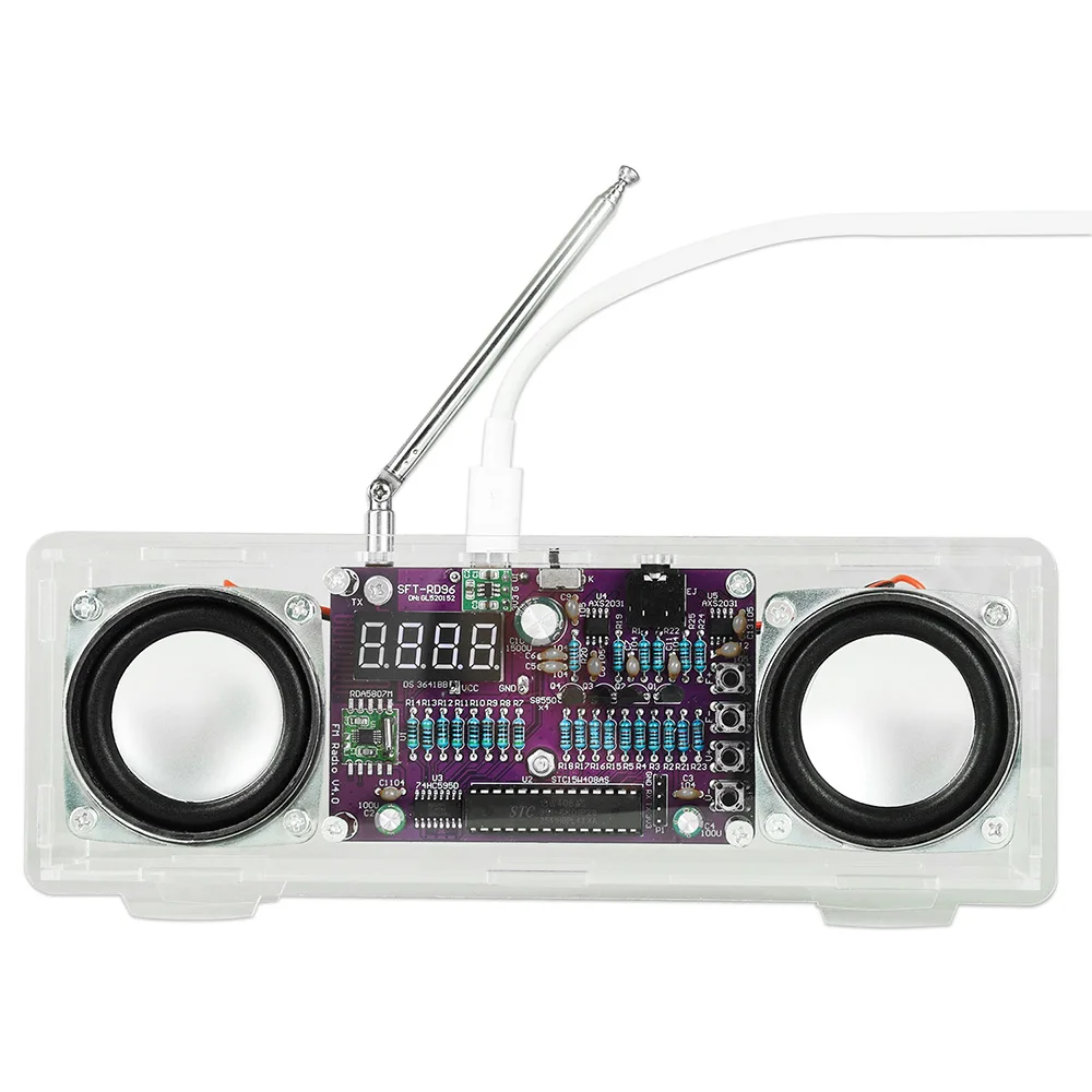 87.5MHz~108MHz FM Radio Electronic Soldering Project Practice Electronic DIY Kit Dual Channel Digital Tube for Audio Learning