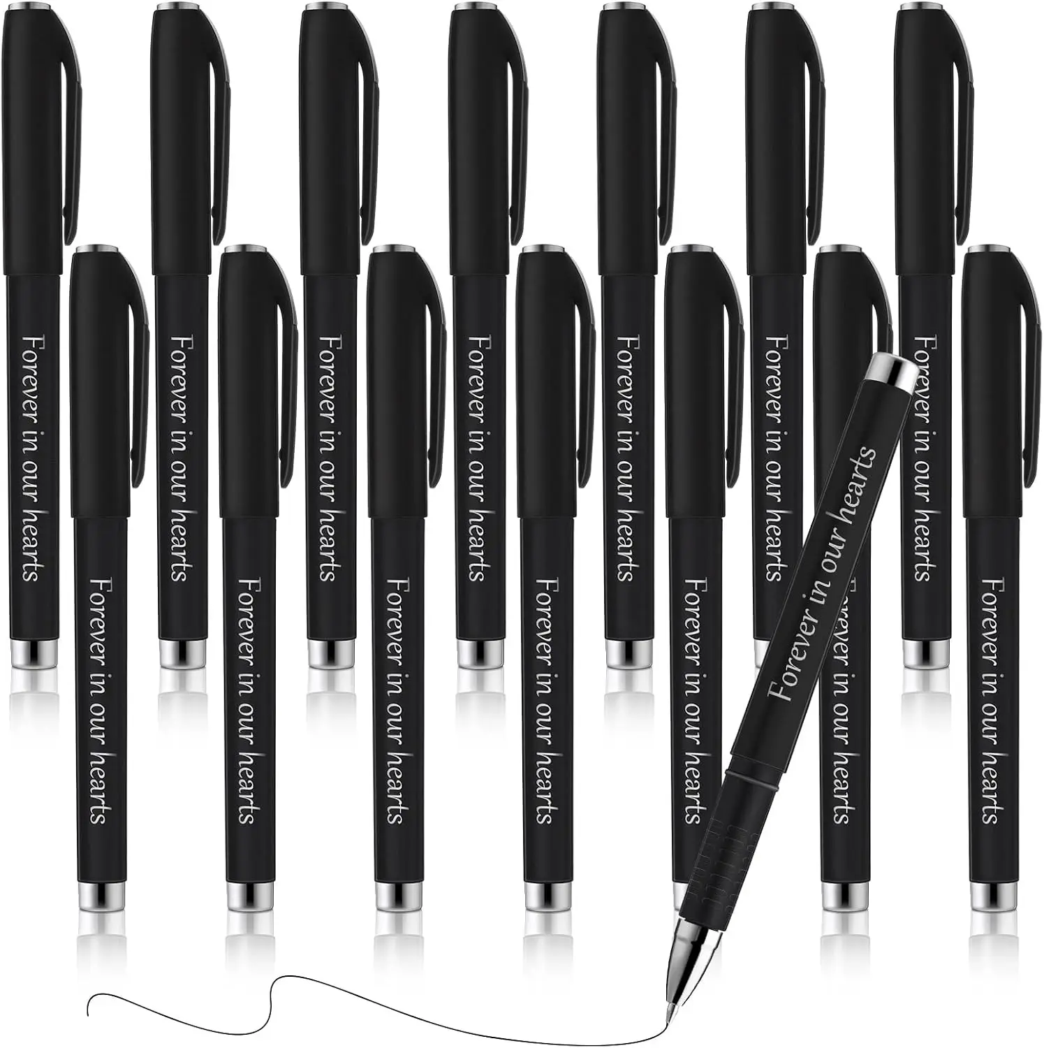 Roowest Memorial Ballpoint Pens Funeral Guest Pens Ballpoint Pens Memorial Service Guest Pens for Mourning Funeral Memory Condolence Guest Book Writing Funeral Supplies(15 Pcs)