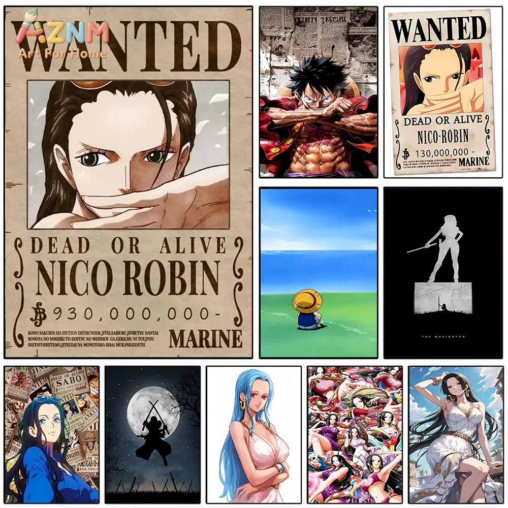 AZNM One Piece Nico Robin Wanted Poster Canvas Wall Art